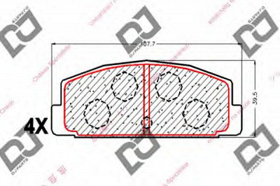 DJ PARTS bp1777 -  Комплект тормозных колодок, дисковый тормоз